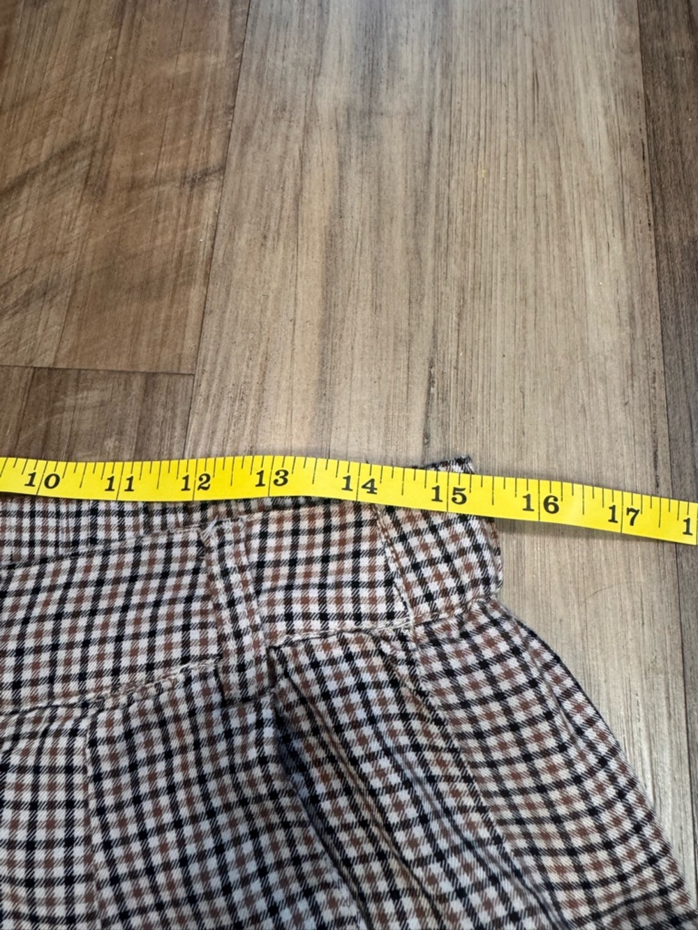 Kenzie + Francesca’s Brown and Cream Plaid Wide-Leg Pants, Size Large - Picture 8 of 16